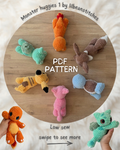 Low sew Monster huggies Crochet Pattern: 6-in-1 pocket pal monsters.