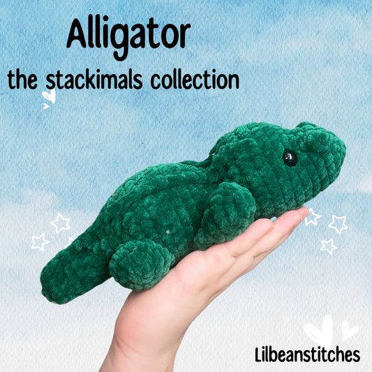 Stackimals alligator crochet pattern, crocodile pattern crochet, lilbeanstitches, crochet tutorial, crochet PDF, market prep crochet