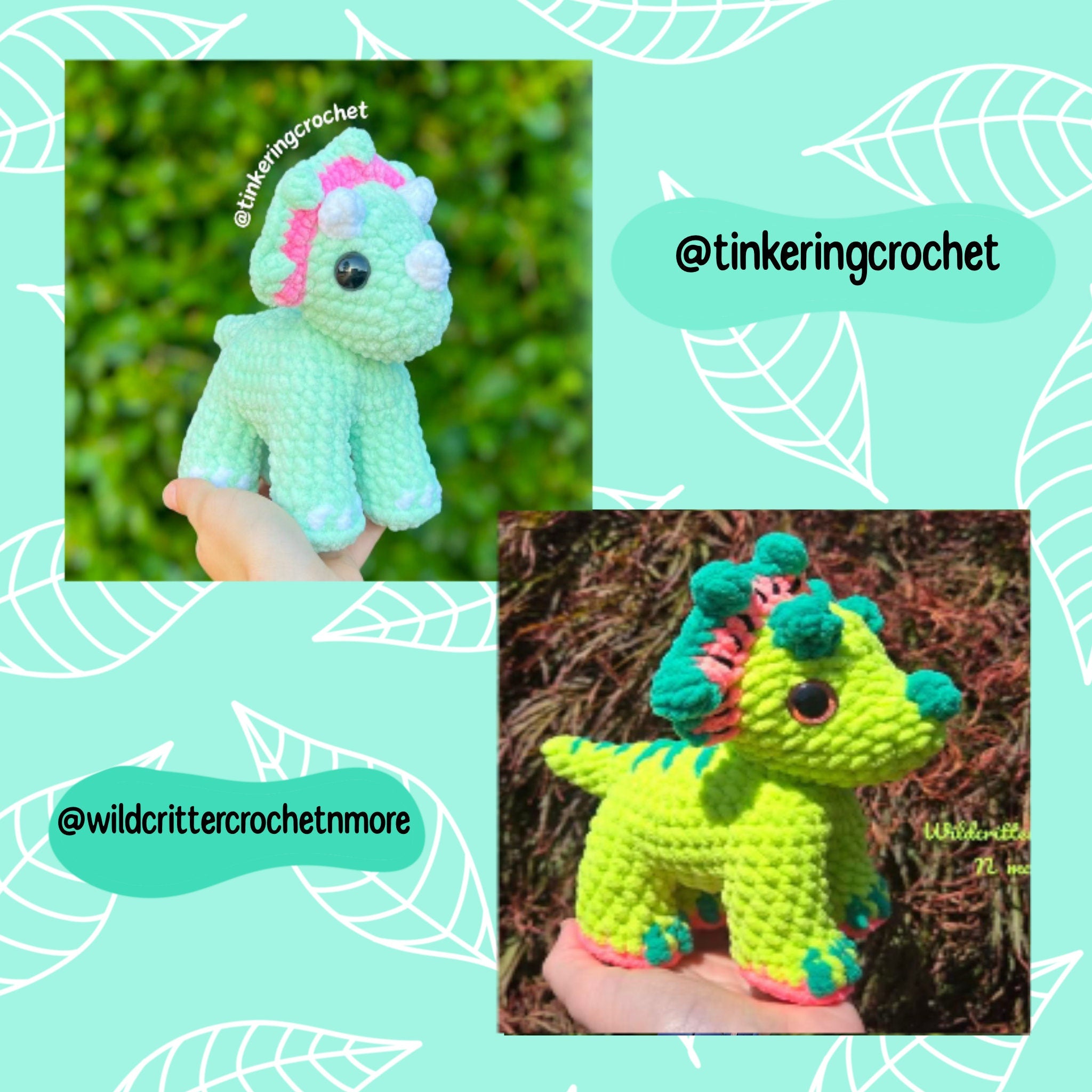 Crochet triceratops pattern, crochet dinosaur pattern, Dino crochet pattern, crochet tutorial, crochet pattern dinos, dinosaurs, dino plush