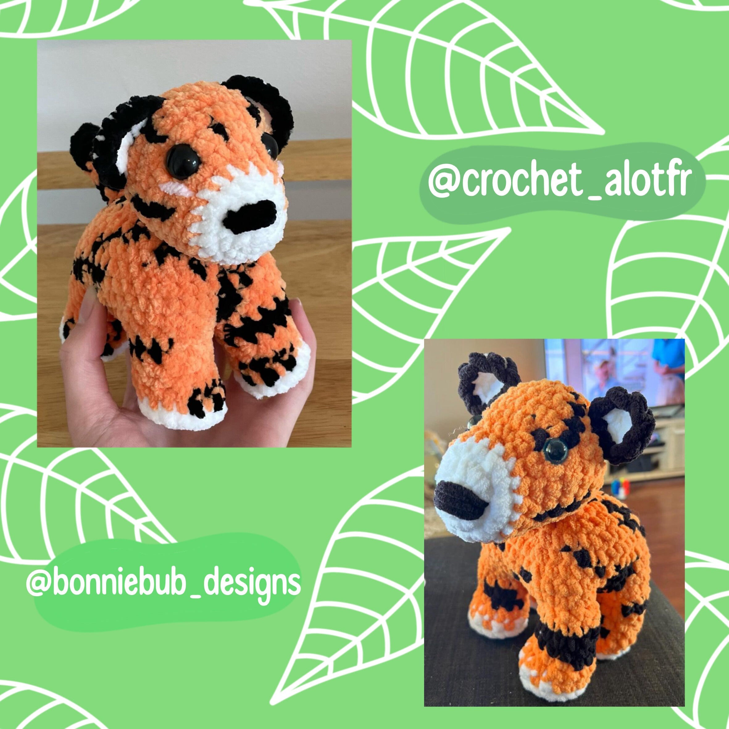 Cute tiger pattern, crochet pattern, tiger crochet pattern, small tiger crochet, baby crochet tiger, crochet tutorial, crochet safari animal