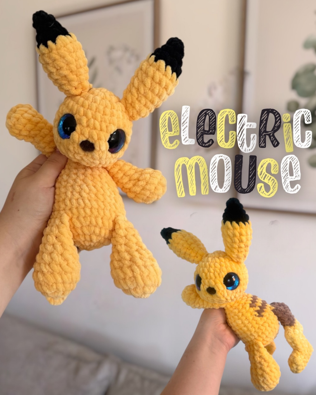 Electric mouse Low sew Monster huggies Crochet Pattern