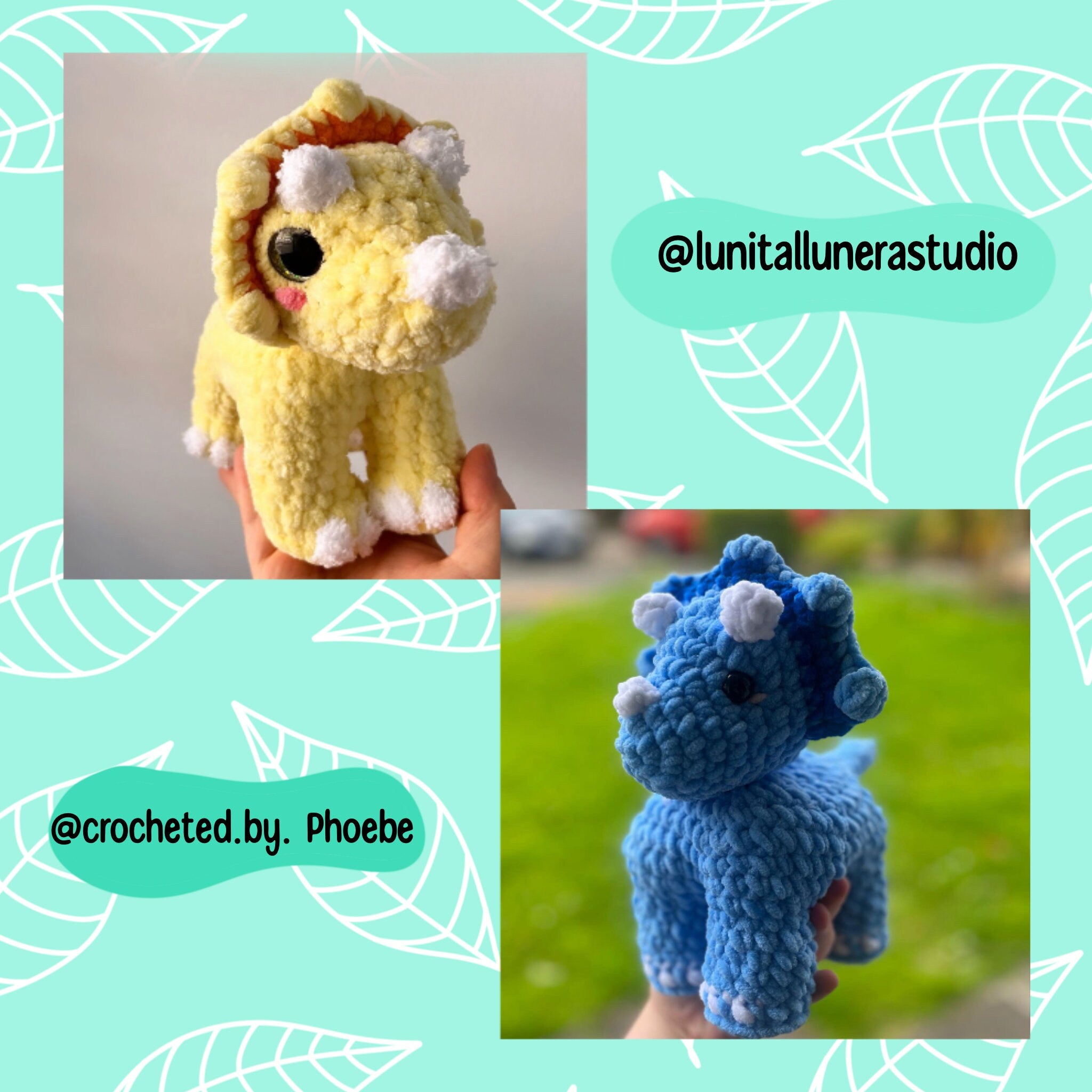 Crochet triceratops pattern, crochet dinosaur pattern, Dino crochet pattern, crochet tutorial, crochet pattern dinos, dinosaurs, dino plush
