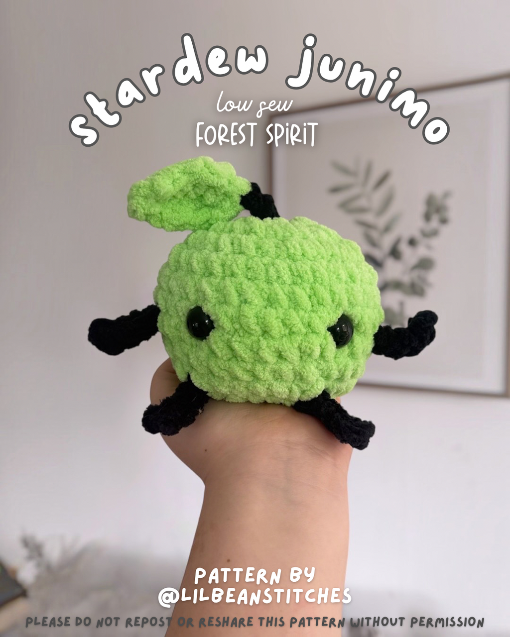 Low sew crochet junimo- stardew valley crochet pattern