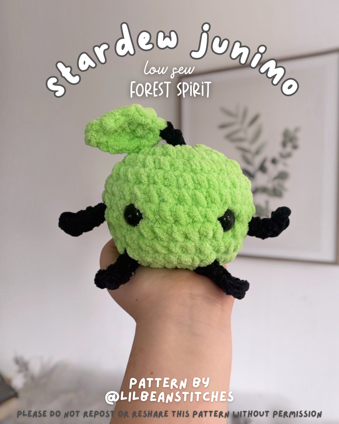 Low sew crochet junimo- stardew valley crochet pattern