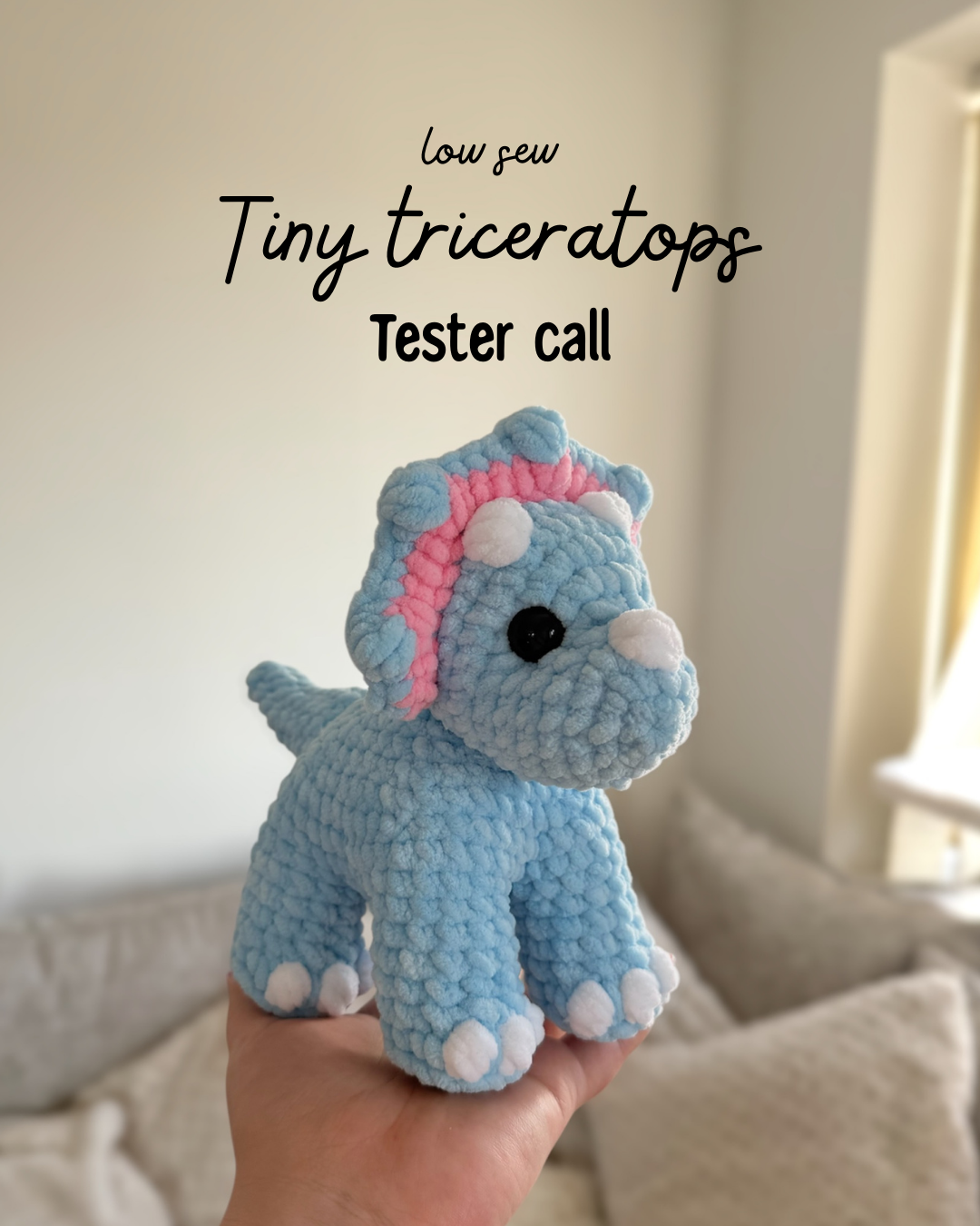 low sew triceratops TOBI- PDF pattern