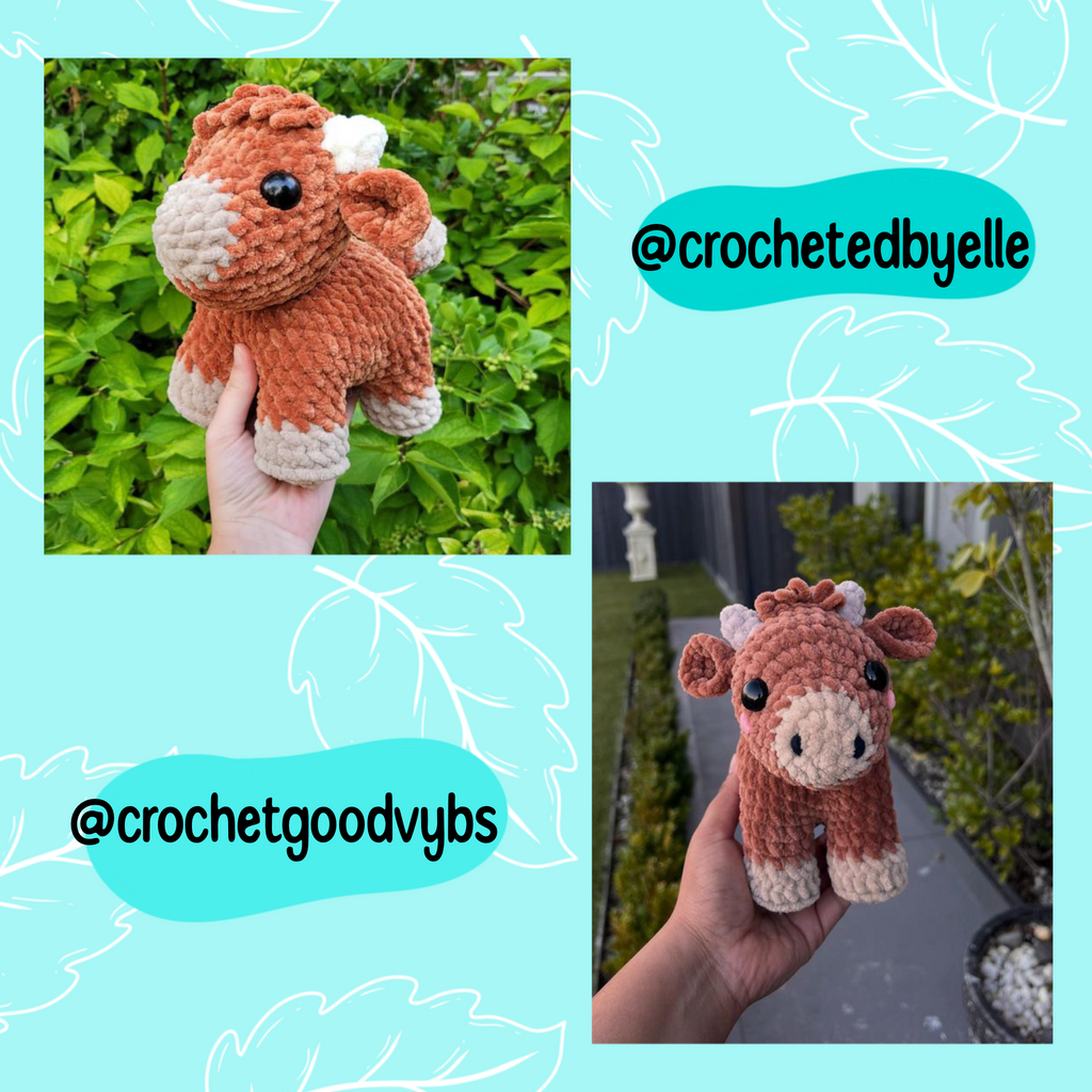 Baby cow pattern, highland cow crochet pattern, small cow crochet pattern,  baby crochet  cow, market crochet pattern, crochet farm animal