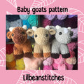 Baby goat pattern, crochet pattern, goat crochet pattern, small goat crochet, baby crochet goat, crochet tutorial, crochet farm animal