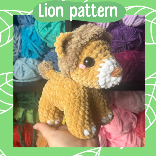 Cute lion pattern, crochet pattern, lion crochet pattern, small lion crochet, baby crochet lion, crochet tutorial, crochet safari animal