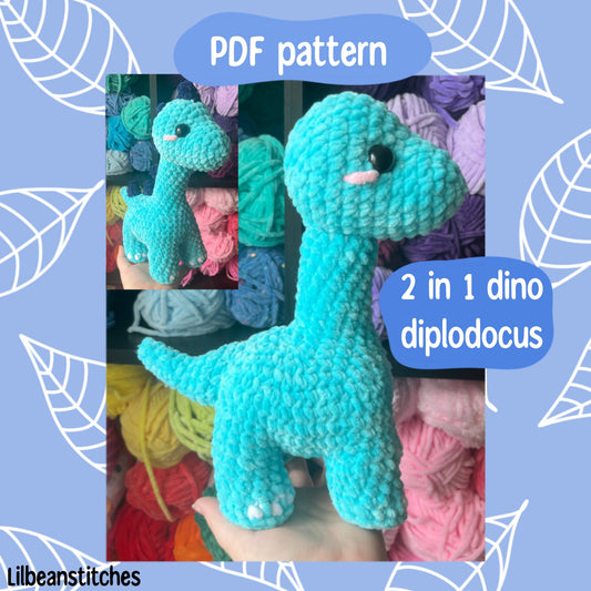 Crochet diplodocus pattern, crochet dinosaur pattern, Dino crochet pattern, crochet tutorial, crochet brachiosaurus, dinosaurs, dino plush