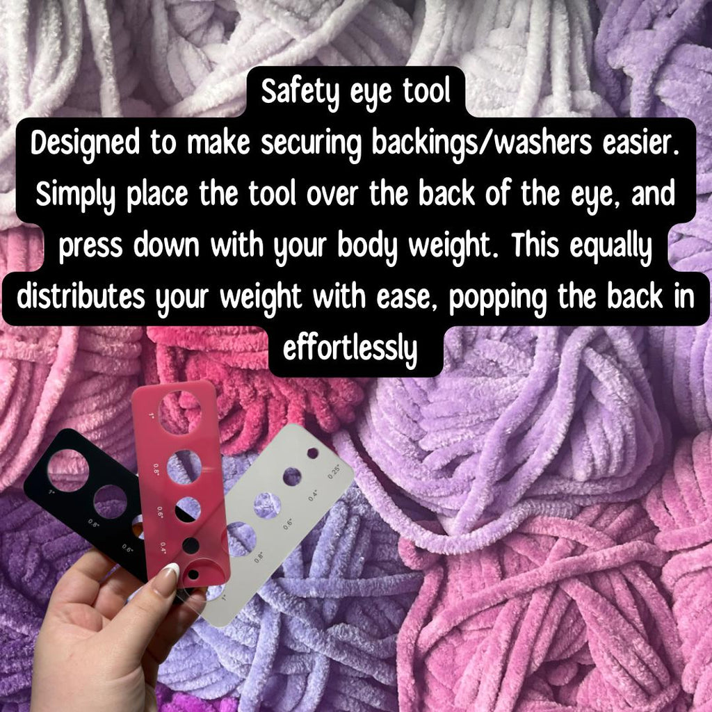 Safety eye tool, safety eye gadget, safety eye helper, tool for safety eyes, tool, crochet tool, safety eyes help, washer tool